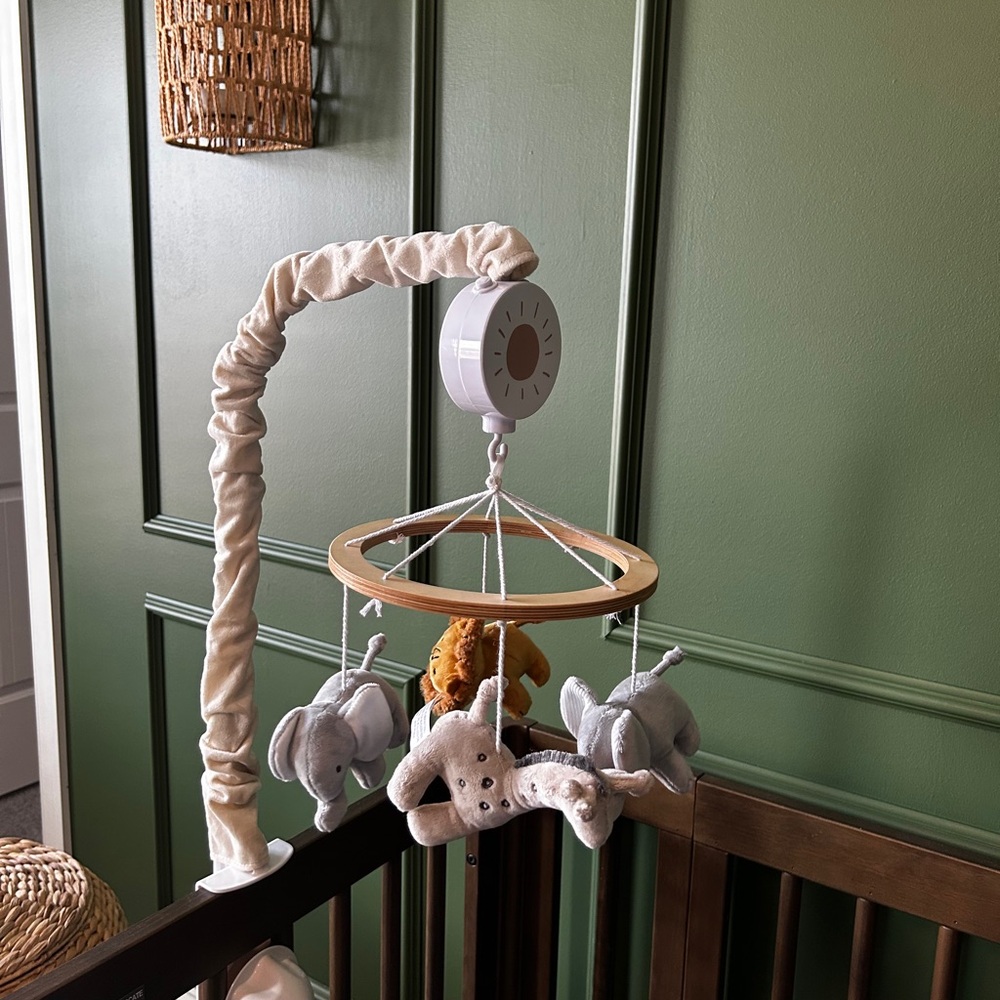 Lambs & Ivy Neutral Baby Crib Mobile with Safari Plush Animals